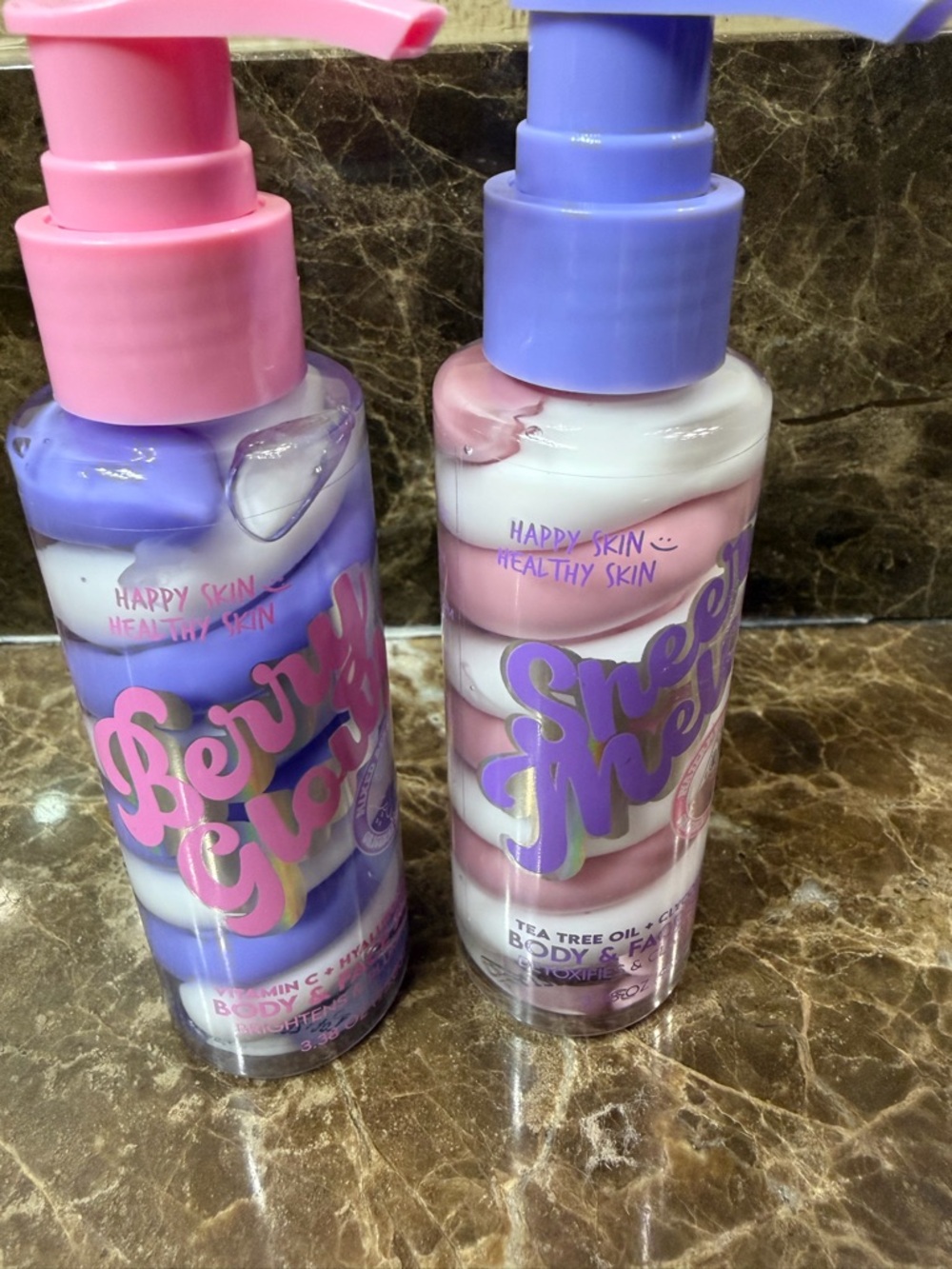 🤩 VIRAL/Original Skin Care SET (2) Body & Face Lotion — Pink and Lavender